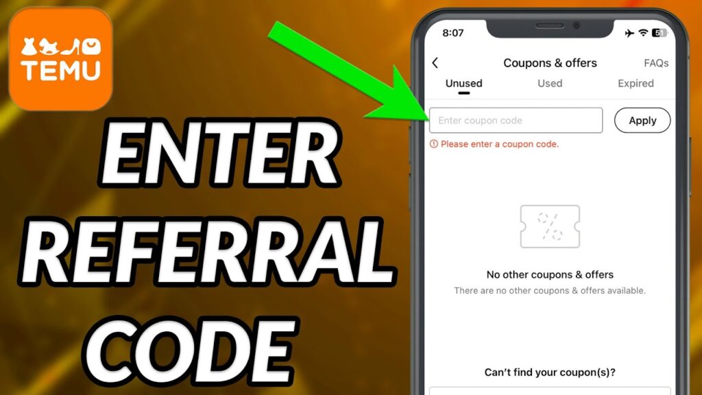 How to Enter a Referral Code on Temu