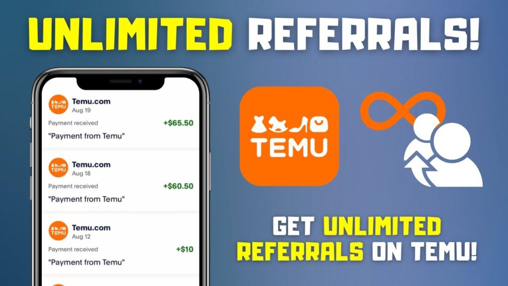 Referrals and Invites on Temu